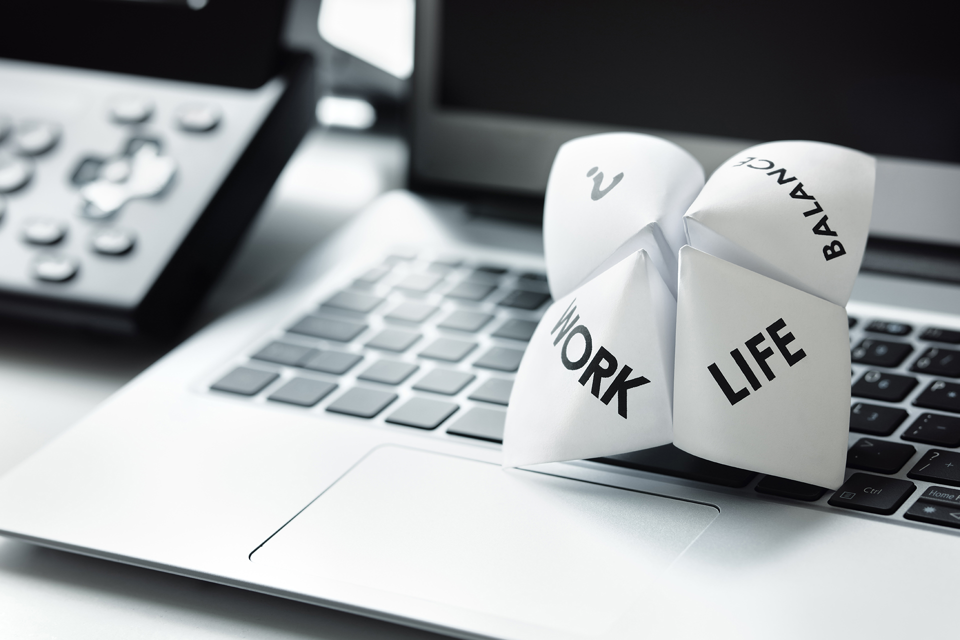 Origami,Fortune,Teller,On,Laptop,In,Office,Concept,For,Work